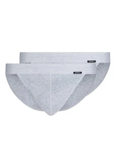 Skiny Slip Herren Tanga-Slip 2er Pack Cotton Retro Grau/Hellgrau