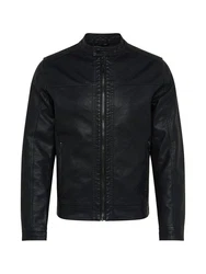 JACK & JONES Herren Jjewarner Jacket Noos Kunstlederjacke Schwarz