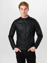 JACK & JONES Herren Jjewarner Jacket Noos Kunstlederjacke Schwarz