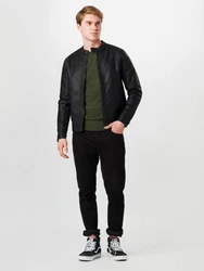 JACK & JONES Herren Jjewarner Jacket Noos Kunstlederjacke Schwarz