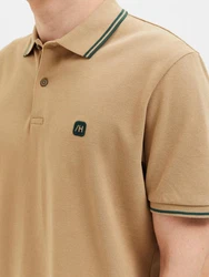 SELECTED HOMME Poloshirt SLHDante SPORT SS POLO NOOS beige/khaki