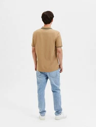 SELECTED HOMME Poloshirt SLHDante SPORT SS POLO NOOS beige/khaki