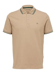 SELECTED HOMME Poloshirt SLHDante SPORT SS POLO NOOS beige/khaki