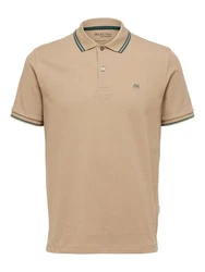 SELECTED HOMME Poloshirt SLHDante SPORT SS POLO NOOS beige/khaki