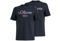 s.Oliver T-Shirt Casual im 2er Pack Silber/Rosa/Fliederfarben/Dunkelblau/Dunkelrot