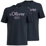 s.Oliver T-Shirt Casual im 2er Pack Silber/Rosa/Fliederfarben/Dunkelblau/Dunkelrot