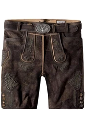 Stockerpoint Trachtenlederhose Bertl Dunkelbraun/Khaki/Braun
