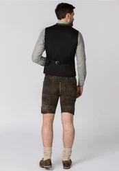 Stockerpoint Trachtenlederhose Bertl Dunkelbraun/Khaki/Braun