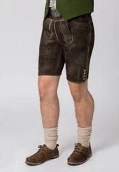Stockerpoint Trachtenlederhose Bertl Dunkelbraun/Khaki/Braun