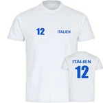 multifanshop T-Shirt Herren Italien Trikot (12) Beige/Hellblau/Blau