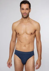 Ammann Slip ohne Eingriff Feinripp (3-St) Dunkelblau/Blau