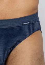 Ammann Slip ohne Eingriff Feinripp (3-St) Dunkelblau/Blau