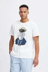 Blend T-Shirt BHTee hellbeige/dunkelblau/weiß