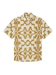 Thinking Mu Kurzarmhemd Tom Shirt Beige/Gelb/Braun/Gold