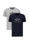 Alpha Industries T-Shirt Basic T 2 Pack Hellgrau/Dunkelgrau/Dunkelblau/Grau/Blau/Hellblau