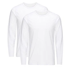 Jack & Jones Langarmshirt 2er Pack Basic Weiß/Dunkelblau