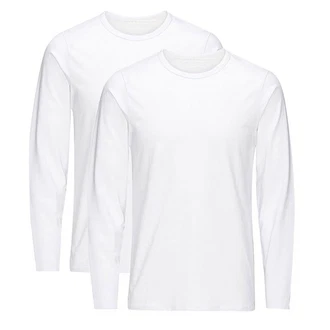 Jack & Jones Langarmshirt 2er Pack Basic Weiß/Dunkelblau