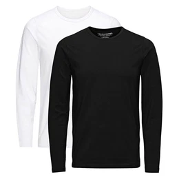T-Shirt Herren Langarmshirt 2er Pack Rundhals Longsleeve Basic