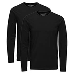 Jack & Jones Langarmshirt 2er Pack Basic Schwarz/Dunkelblau