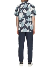QS Kurzarmhemd mit All-over-Print Blau