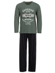 Henry Terre Schlafanzug Pyjama Set Langarm Anthrazit