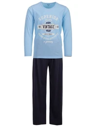 Schlafanzug Pyjama Set Langarm - Vintage Hose Anthrazit