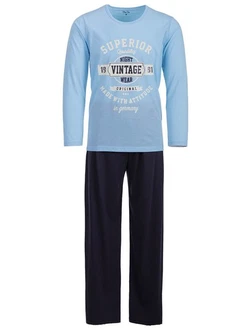 Henry Terre Schlafanzug Pyjama Set Langarm