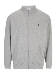 Jack & Jones Plus Sweatjacke JJEPaulos Grau/Hellgrau/Dunkelgrau