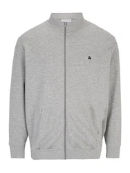 Jack & Jones Plus Sweatjacke JJEPaulos Grau/Hellgrau/Dunkelgrau