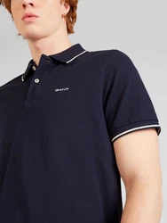 Gant Tipping Pique Rugger Poloshirt Blau