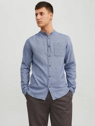 JACK & JONES Hemd JJEBand Grau/Blau/Dunkelblau