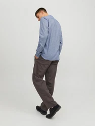 JACK & JONES Hemd JJEBand Grau/Blau/Dunkelblau