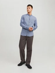 JACK & JONES Hemd JJEBand Grau/Blau/Dunkelblau