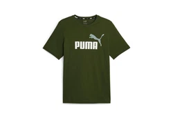 PUMA T-Shirt ESS+ Essentials 2 Col Logo Tee (586759) Dunkelgrün/Grün