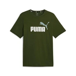 PUMA T-Shirt ESS+ Essentials 2 Col Logo Tee (586759) Dunkelgrün/Grün