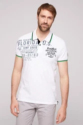 CAMP DAVID Poloshirt Creme/Weiß/Dunkelblau/Dunkelgrün