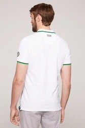 CAMP DAVID Poloshirt Creme/Weiß/Dunkelblau/Dunkelgrün