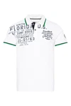 CAMP DAVID Poloshirt Creme/Weiß/Dunkelblau/Dunkelgrün