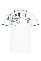 CAMP DAVID Poloshirt Creme/Weiß/Dunkelblau/Dunkelgrün