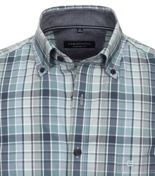 CASAMODA Kurzarmhemd Comfort Fit Grau/Blau/Hellblau/Grün/Türkis