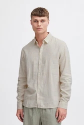 !Solid Flanellhemd Oberhemd Khaki/Weiß/Grau