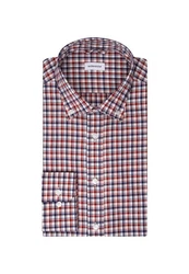 Seidensticker Businesshemd Slim Button-Down-Kragen Karo Rot/Lila