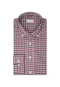 Seidensticker Businesshemd Slim Button-Down-Kragen Karo Rot/Lila