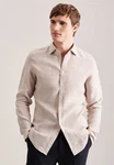 seidensticker Businesshemd Slim Kentkragen Uni Beige/Khaki/Braun