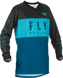 Fly Racing Longsleeve MX-Jersey F-16 Hellblau/Türkis/Blau/Grün