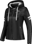 Rusty Stitches Motorradjacke Joyce Hooded V2 Schwarz/Grau