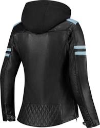 Rusty Stitches Motorradjacke Joyce Hooded V2 Türkis/Schwarz/Blau/Hellblau