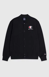 Sweatshirt Herren Bomber-Sweatshirt mit Druckknpfen - Schwarz