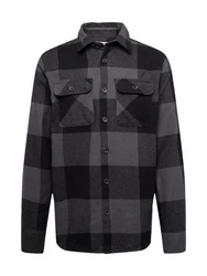Jack & Jones Karohemd JJEDARREN Overshirt LS Schwarz/Grau