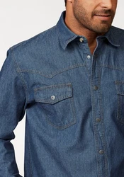 Arizona Jeanshemd Western Stil Blau/Hellblau